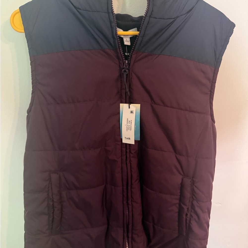 NWT Ocean’s Coast Purple and Black Puffer Vest